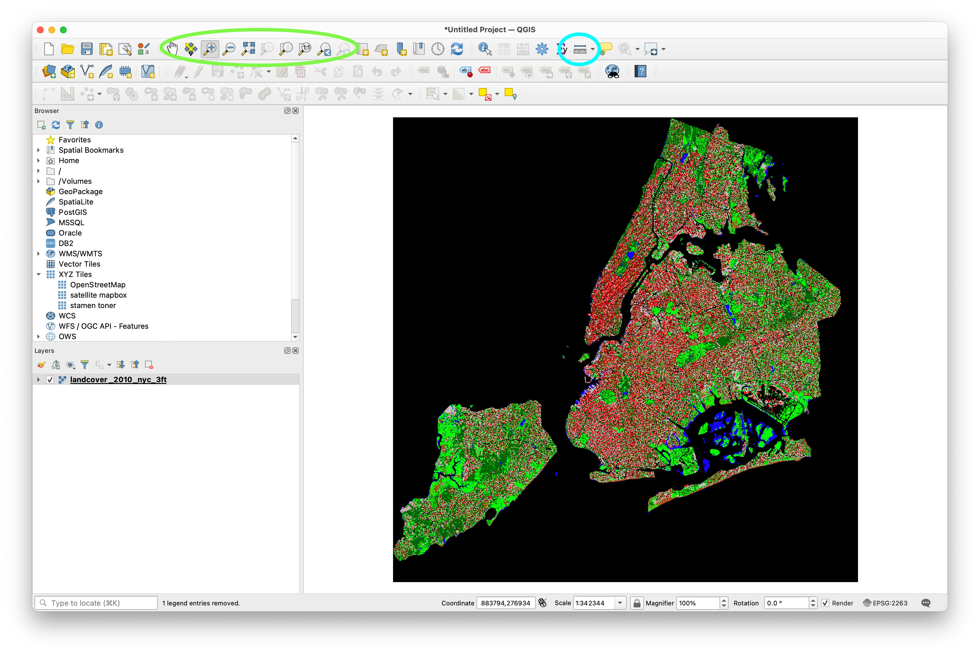 land cover dataset rendered