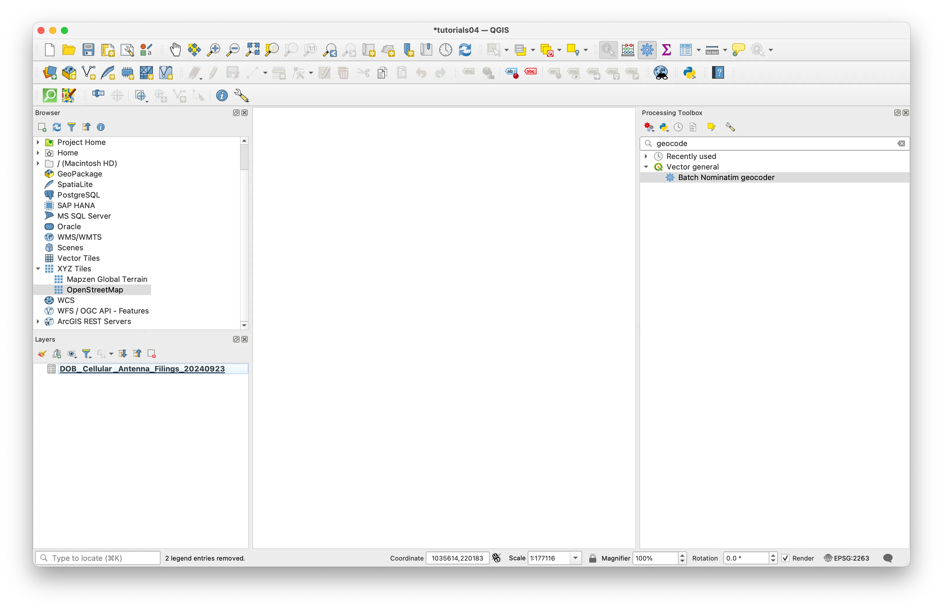 The geocoding tool