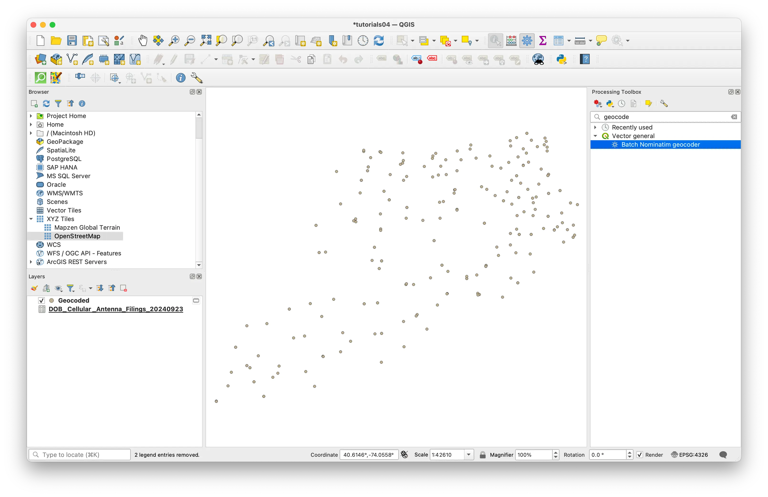 Results of geocoding