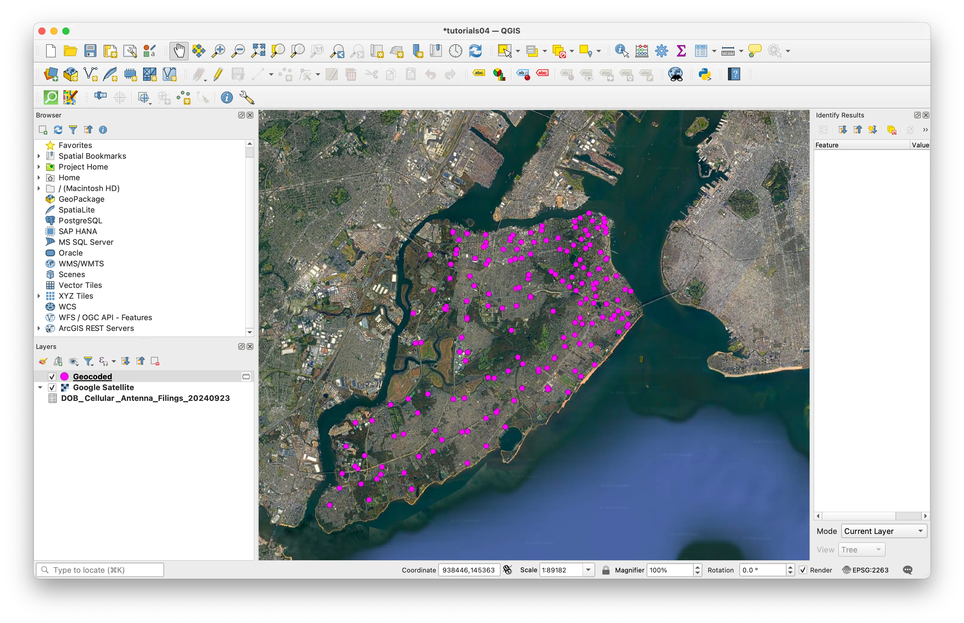 Results of geocoding